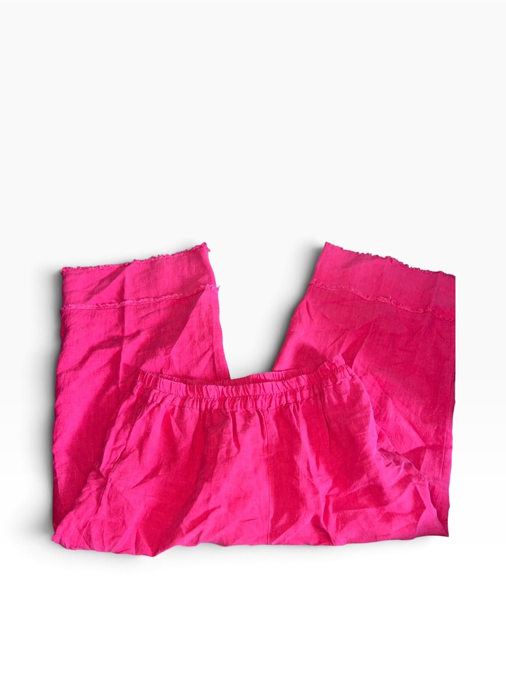 Coral Linen Blend Cropped Pants Women’s Size 12 Lightweight Casual